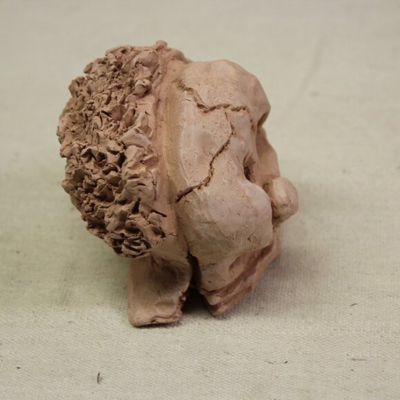 Ugly Pottery Clay Head Face Handmade Unique Eclectic Weird Strange Art - Picture 5 of 12
